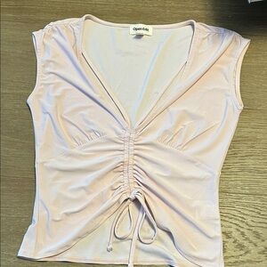 Open edit top size small, light peach/pink color